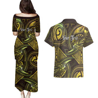 Personalised Polynesia Zodiac Gemini Couples Matching Puletasi and Hawaiian Shirt Galaxy Polynesian Pattern Chest Tattoo Style LT14 - Polynesian Pride