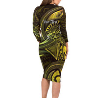 Personalised Polynesia Zodiac Gemini Family Matching Long Sleeve Bodycon Dress and Hawaiian Shirt Galaxy Polynesian Pattern Chest Tattoo Style