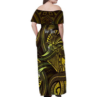 Personalised Polynesia Zodiac Gemini Family Matching Off Shoulder Maxi Dress and Hawaiian Shirt Galaxy Polynesian Pattern Chest Tattoo Style LT14 - Polynesian Pride