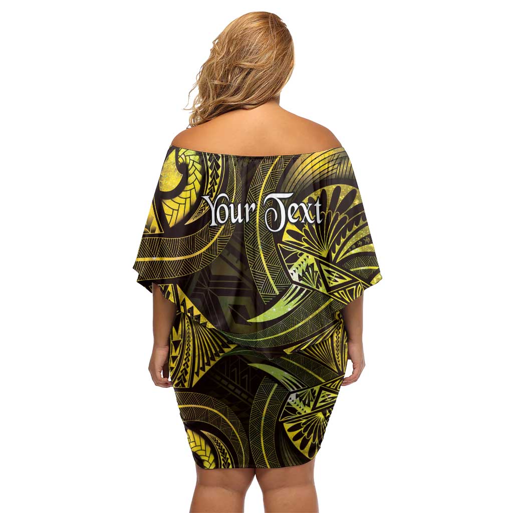Personalised Polynesia Zodiac Gemini Family Matching Off Shoulder Short Dress and Hawaiian Shirt Galaxy Polynesian Pattern Chest Tattoo Style LT14 - Polynesian Pride