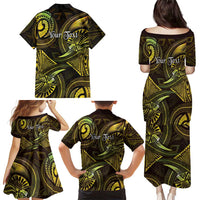 Personalised Polynesia Zodiac Gemini Family Matching Puletasi and Hawaiian Shirt Galaxy Polynesian Pattern Chest Tattoo Style