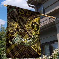 Personalised Polynesia Zodiac Gemini Garden Flag Galaxy Polynesian Pattern Chest Tattoo Style LT14 - Polynesian Pride