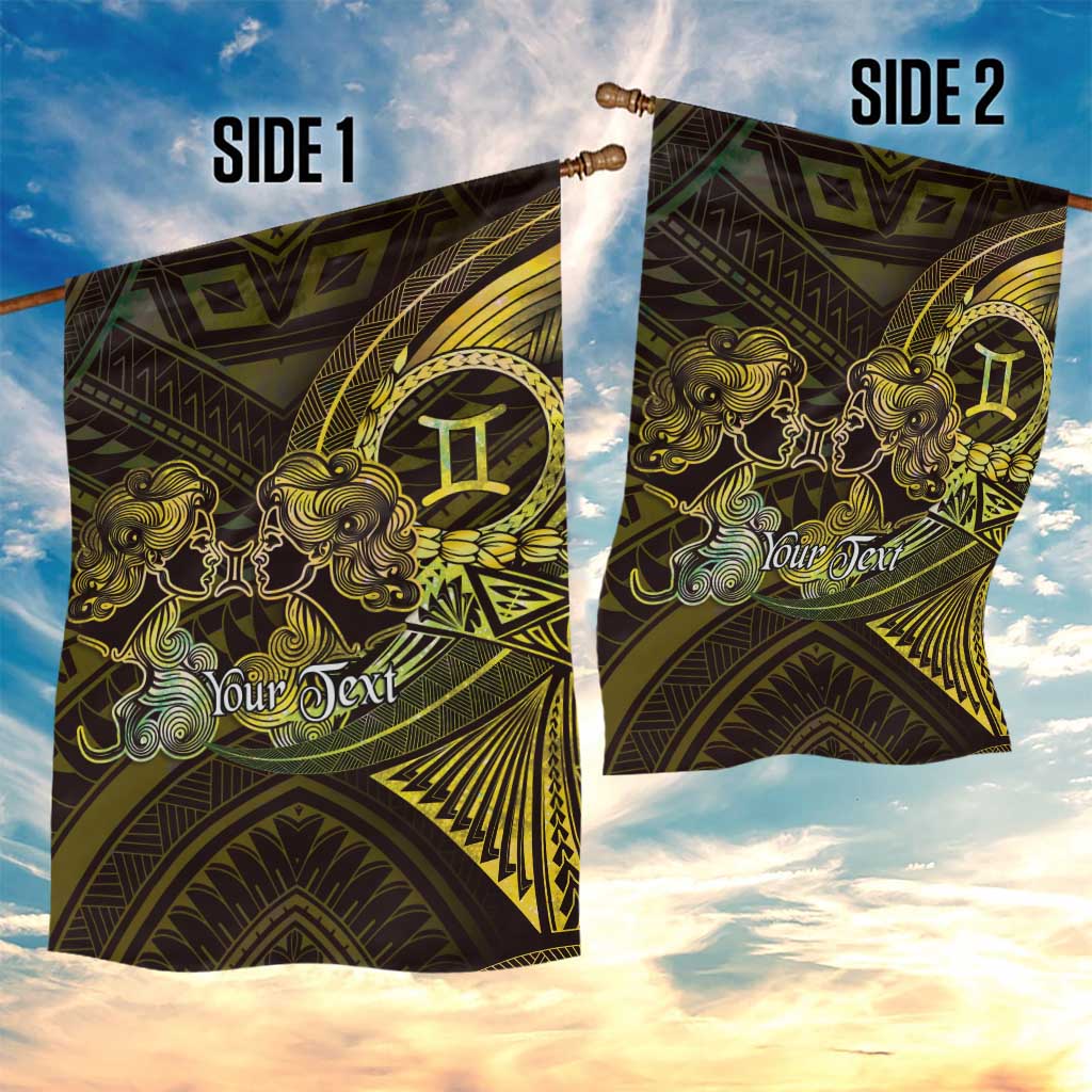 Personalised Polynesia Zodiac Gemini Garden Flag Galaxy Polynesian Pattern Chest Tattoo Style LT14 - Polynesian Pride