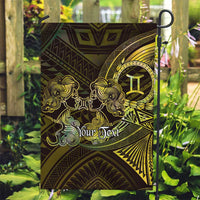 Personalised Polynesia Zodiac Gemini Garden Flag Galaxy Polynesian Pattern Chest Tattoo Style LT14 Garden Flag Yellow - Polynesian Pride