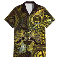 Personalised Polynesia Zodiac Gemini Hawaiian Shirt Galaxy Polynesian Pattern Chest Tattoo Style LT14 Yellow - Polynesian Pride