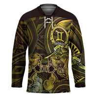 Personalised Polynesia Zodiac Gemini Hockey Jersey Galaxy Polynesian Pattern Chest Tattoo Style