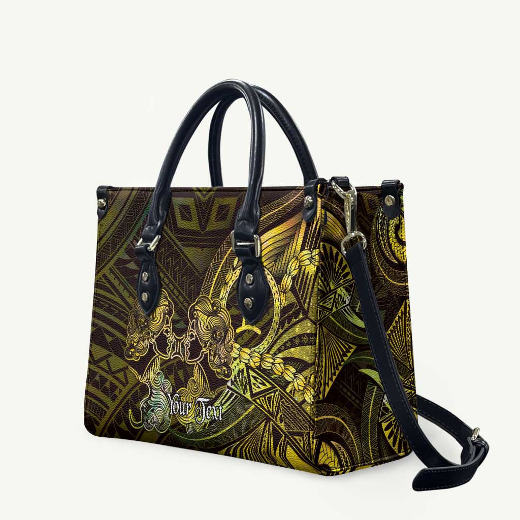 Personalised Polynesia Zodiac Gemini Leather Bag Galaxy Polynesian Pattern Chest Tattoo Style