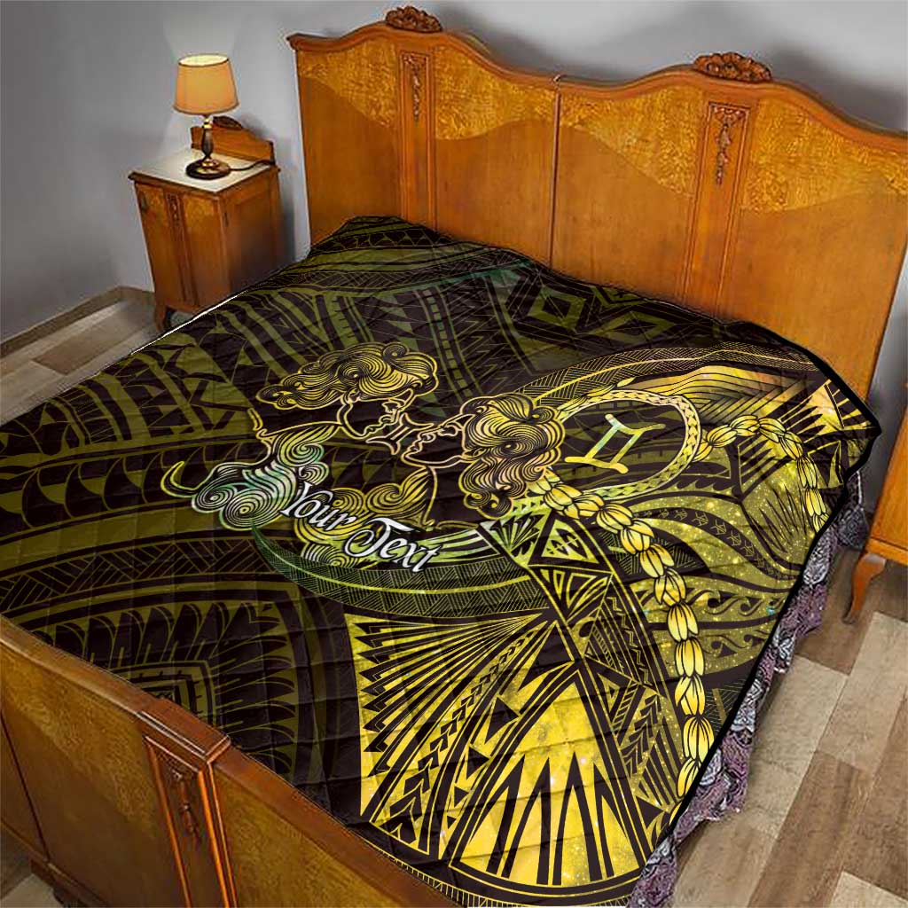 Personalised Polynesia Zodiac Gemini Quilt Galaxy Polynesian Pattern Chest Tattoo Style