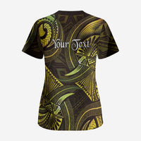 Personalised Polynesia Zodiac Gemini Scrub Top Galaxy Polynesian Pattern Chest Tattoo Style LT14 - Polynesian Pride