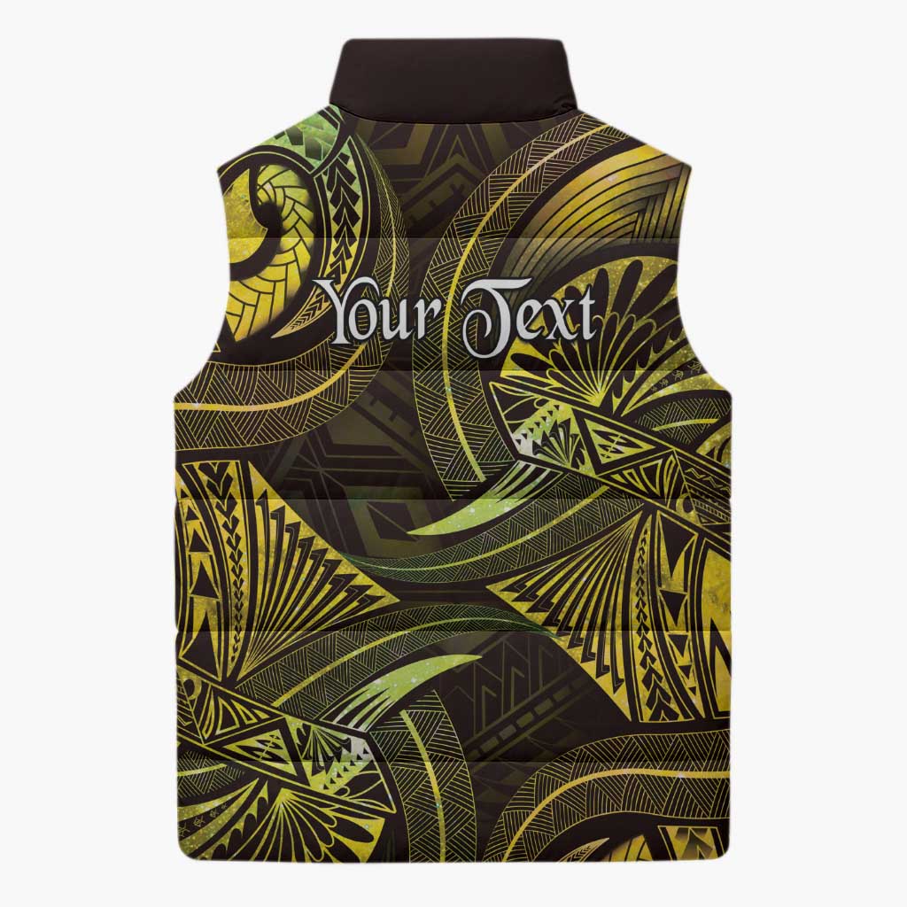 Personalised Polynesia Zodiac Gemini Sleeveless Puffer Jacket Galaxy Polynesian Pattern Chest Tattoo Style LT14 - Polynesian Pride