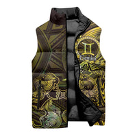 Personalised Polynesia Zodiac Gemini Sleeveless Puffer Jacket Galaxy Polynesian Pattern Chest Tattoo Style LT14 - Polynesian Pride