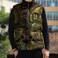 Personalised Polynesia Zodiac Gemini Sleeveless Puffer Jacket Galaxy Polynesian Pattern Chest Tattoo Style LT14 - Polynesian Pride