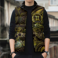 Personalised Polynesia Zodiac Gemini Sleeveless Puffer Jacket Galaxy Polynesian Pattern Chest Tattoo Style LT14 - Polynesian Pride