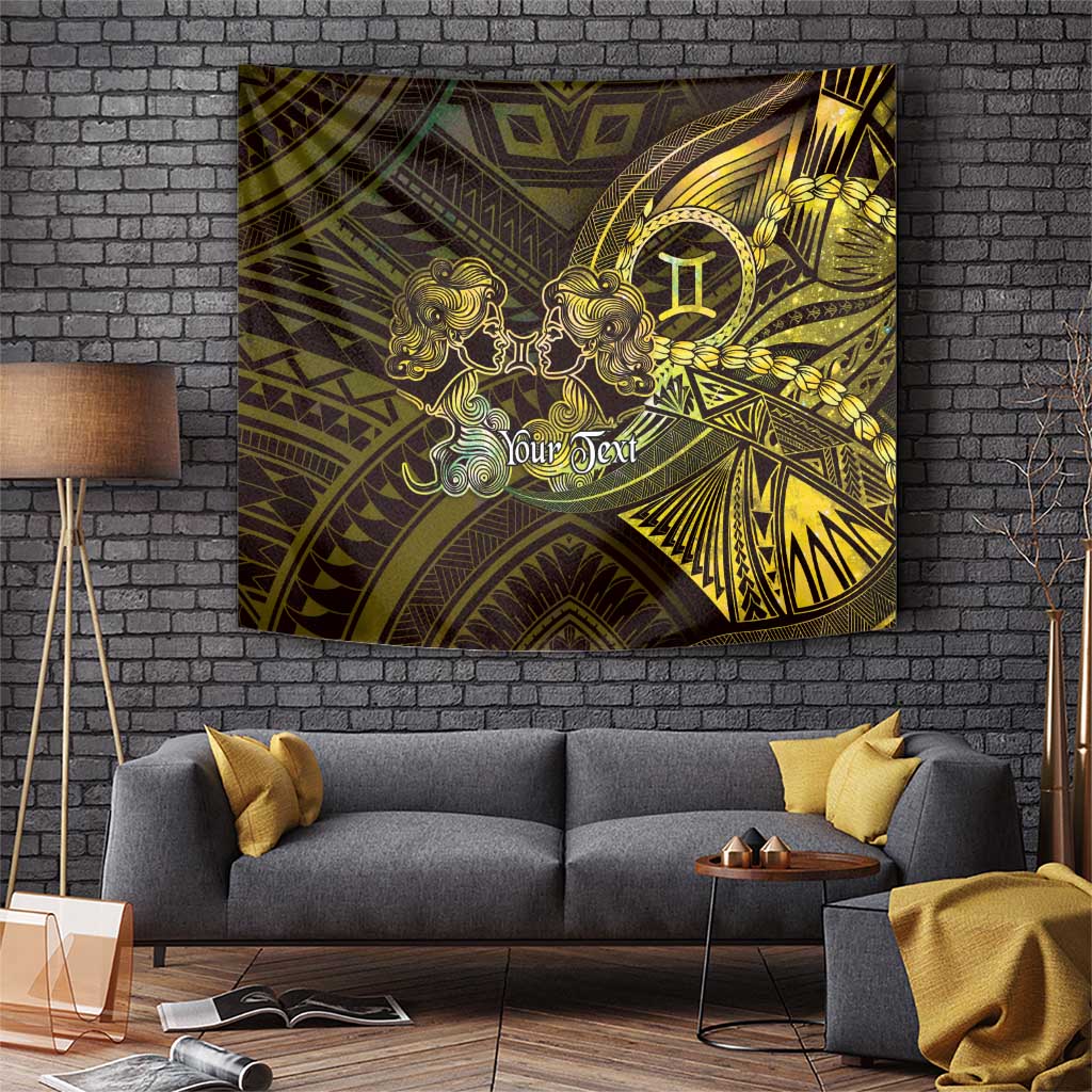 Personalised Polynesia Zodiac Gemini Tapestry Galaxy Polynesian Pattern Chest Tattoo Style