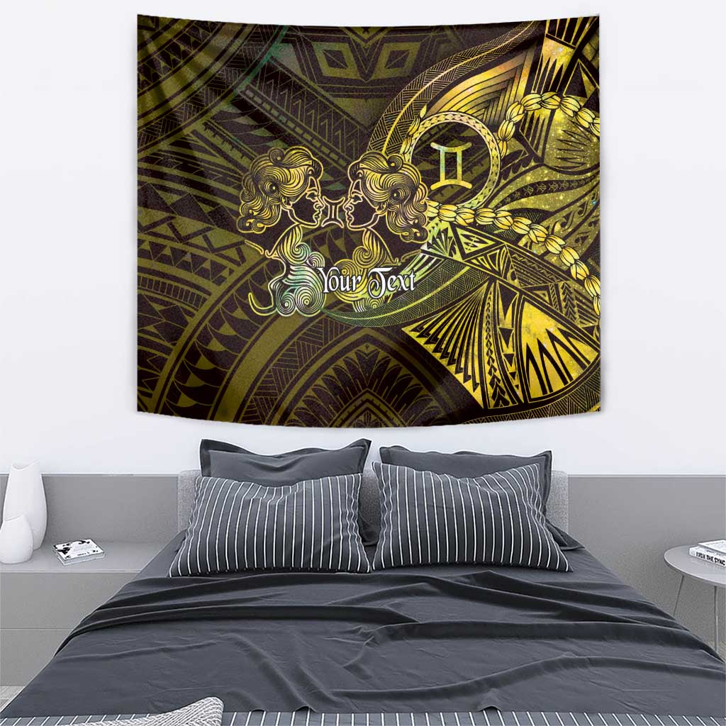 Personalised Polynesia Zodiac Gemini Tapestry Galaxy Polynesian Pattern Chest Tattoo Style