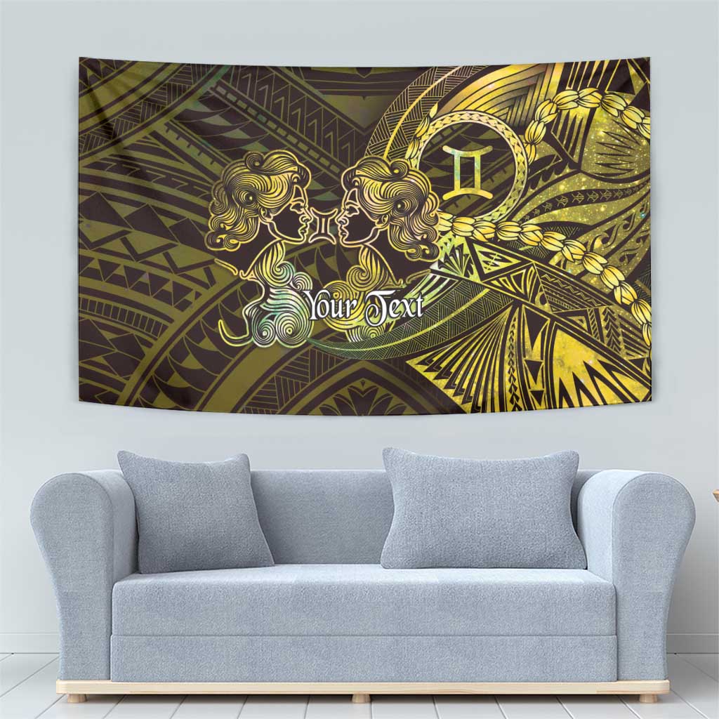 Personalised Polynesia Zodiac Gemini Tapestry Galaxy Polynesian Pattern Chest Tattoo Style