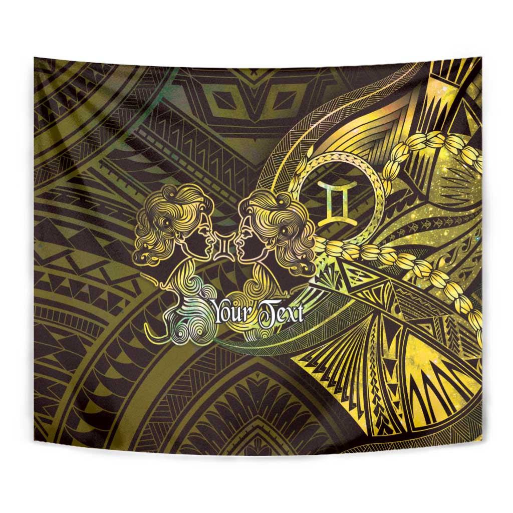Personalised Polynesia Zodiac Gemini Tapestry Galaxy Polynesian Pattern Chest Tattoo Style