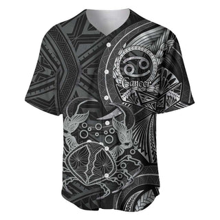 Personalised Polynesia Zodiac Cancer Baseball Jersey Galaxy Polynesian Pattern Chest Tattoo Style LT14 - S / Black