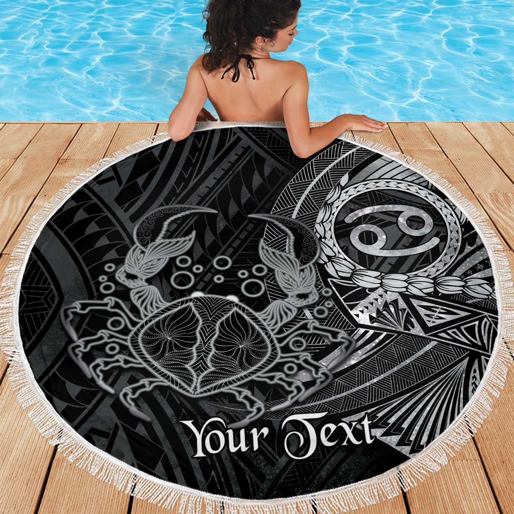 Personalised Polynesia Zodiac Cancer Beach Blanket Galaxy Polynesian Pattern Chest Tattoo Style