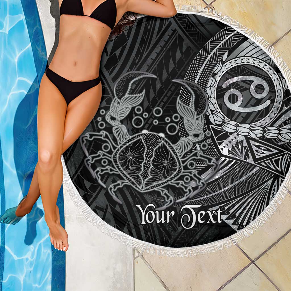 Personalised Polynesia Zodiac Cancer Beach Blanket Galaxy Polynesian Pattern Chest Tattoo Style