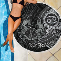 Personalised Polynesia Zodiac Cancer Beach Blanket Galaxy Polynesian Pattern Chest Tattoo Style