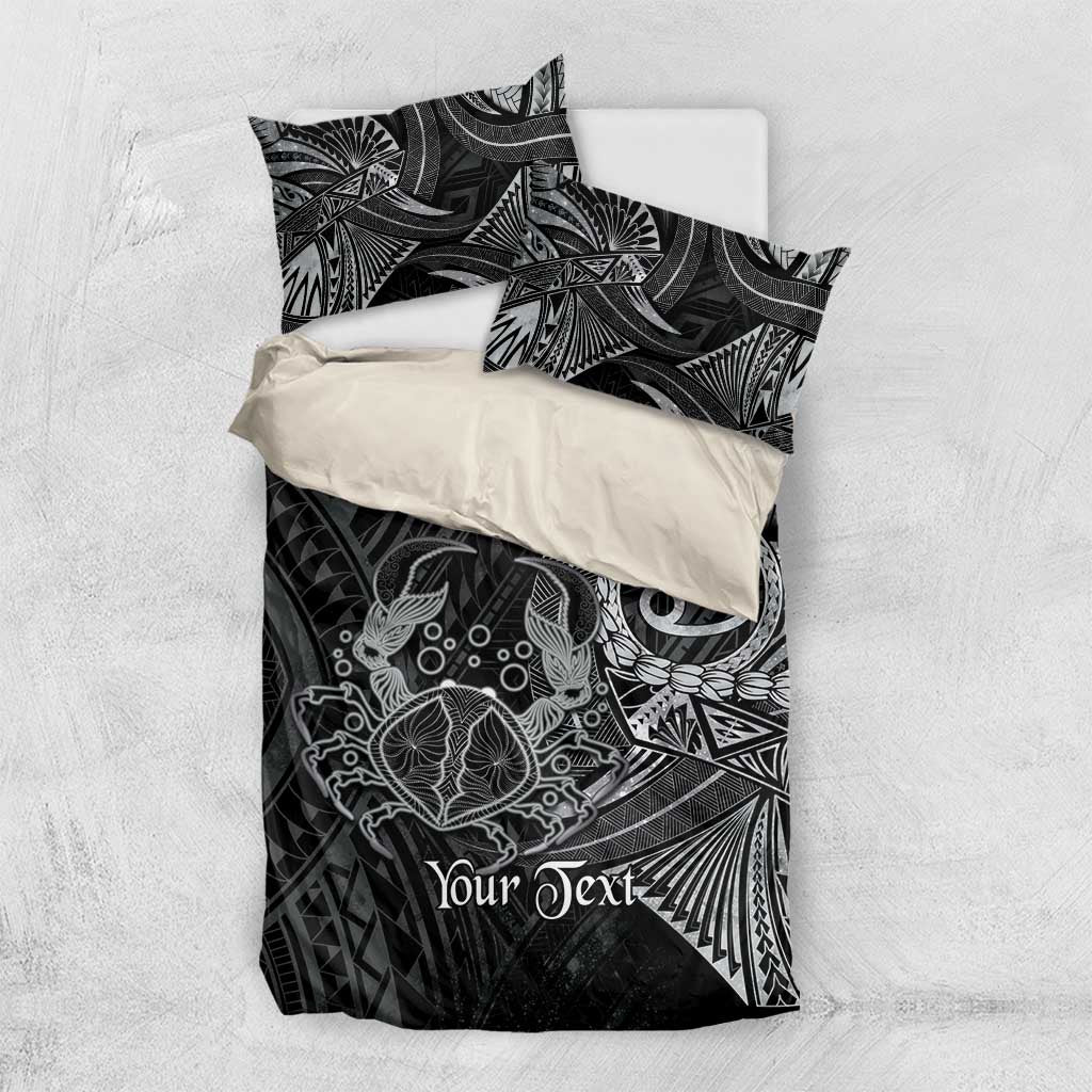 Personalised Polynesia Zodiac Cancer Bedding Set Galaxy Polynesian Pattern Chest Tattoo Style LT14 US Twin 172cm x 218cm Black - Polynesian Pride