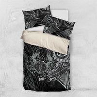 Personalised Polynesia Zodiac Cancer Bedding Set Galaxy Polynesian Pattern Chest Tattoo Style LT14 US Twin 172cm x 218cm Black - Polynesian Pride