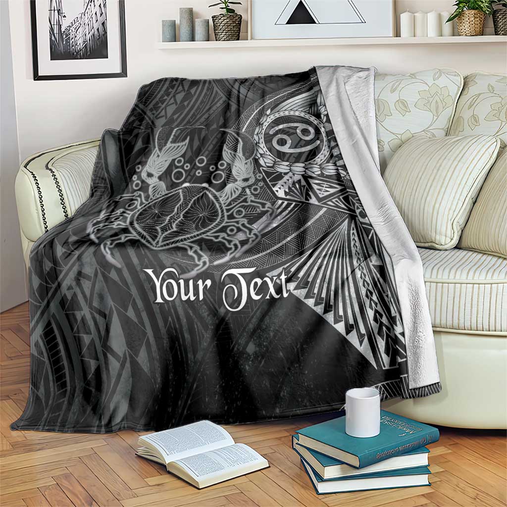 Personalised Polynesia Zodiac Cancer Blanket Galaxy Polynesian Pattern Chest Tattoo Style
