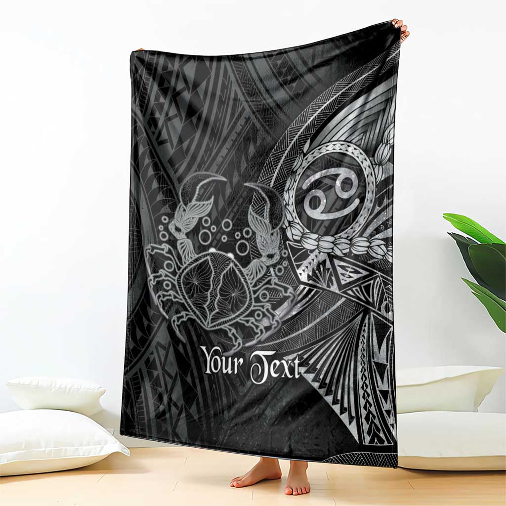 Personalised Polynesia Zodiac Cancer Blanket Galaxy Polynesian Pattern Chest Tattoo Style