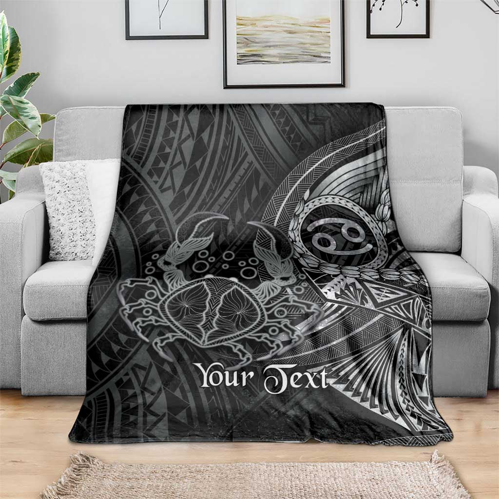 Personalised Polynesia Zodiac Cancer Blanket Galaxy Polynesian Pattern Chest Tattoo Style