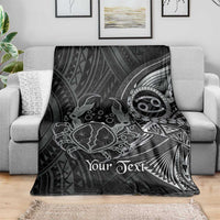 Personalised Polynesia Zodiac Cancer Blanket Galaxy Polynesian Pattern Chest Tattoo Style