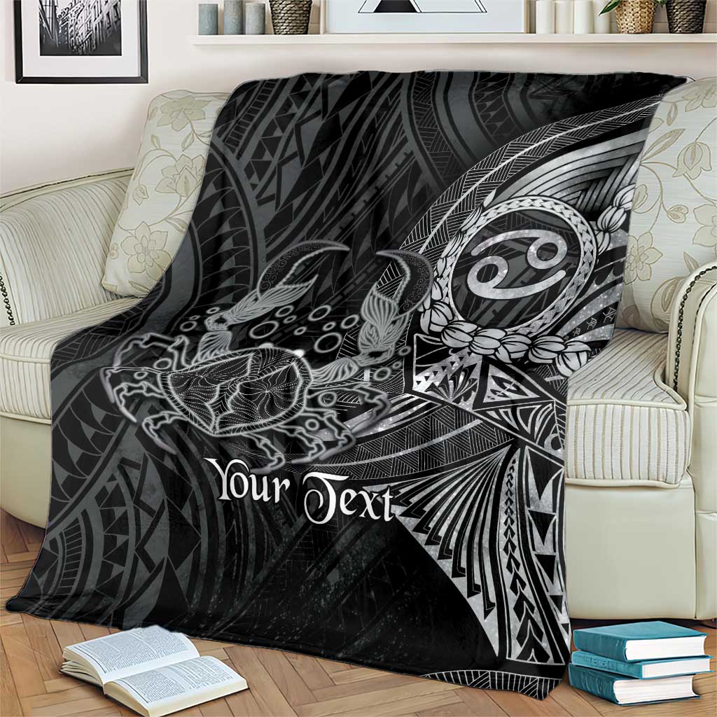 Personalised Polynesia Zodiac Cancer Blanket Galaxy Polynesian Pattern Chest Tattoo Style