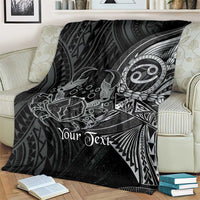 Personalised Polynesia Zodiac Cancer Blanket Galaxy Polynesian Pattern Chest Tattoo Style