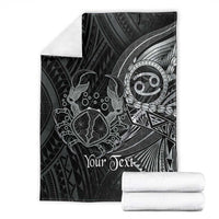 Personalised Polynesia Zodiac Cancer Blanket Galaxy Polynesian Pattern Chest Tattoo Style