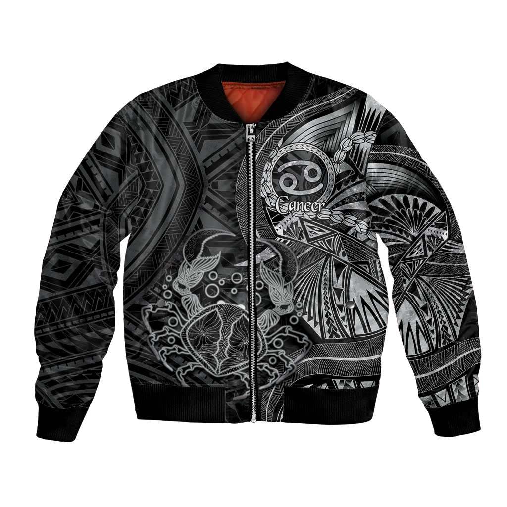 Personalised Polynesia Zodiac Cancer Bomber Jacket Galaxy Polynesian Pattern Chest Tattoo Style