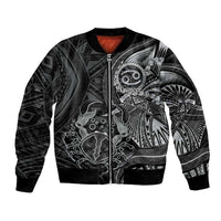 Personalised Polynesia Zodiac Cancer Bomber Jacket Galaxy Polynesian Pattern Chest Tattoo Style