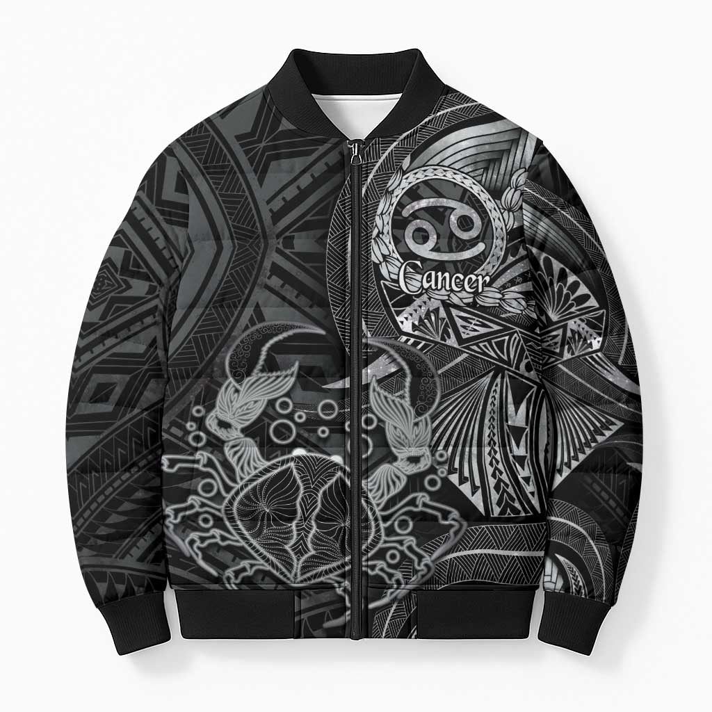 Personalised Polynesia Zodiac Cancer Bomber Puffer Jacket Galaxy Polynesian Pattern Chest Tattoo Style