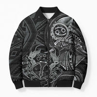 Personalised Polynesia Zodiac Cancer Bomber Puffer Jacket Galaxy Polynesian Pattern Chest Tattoo Style