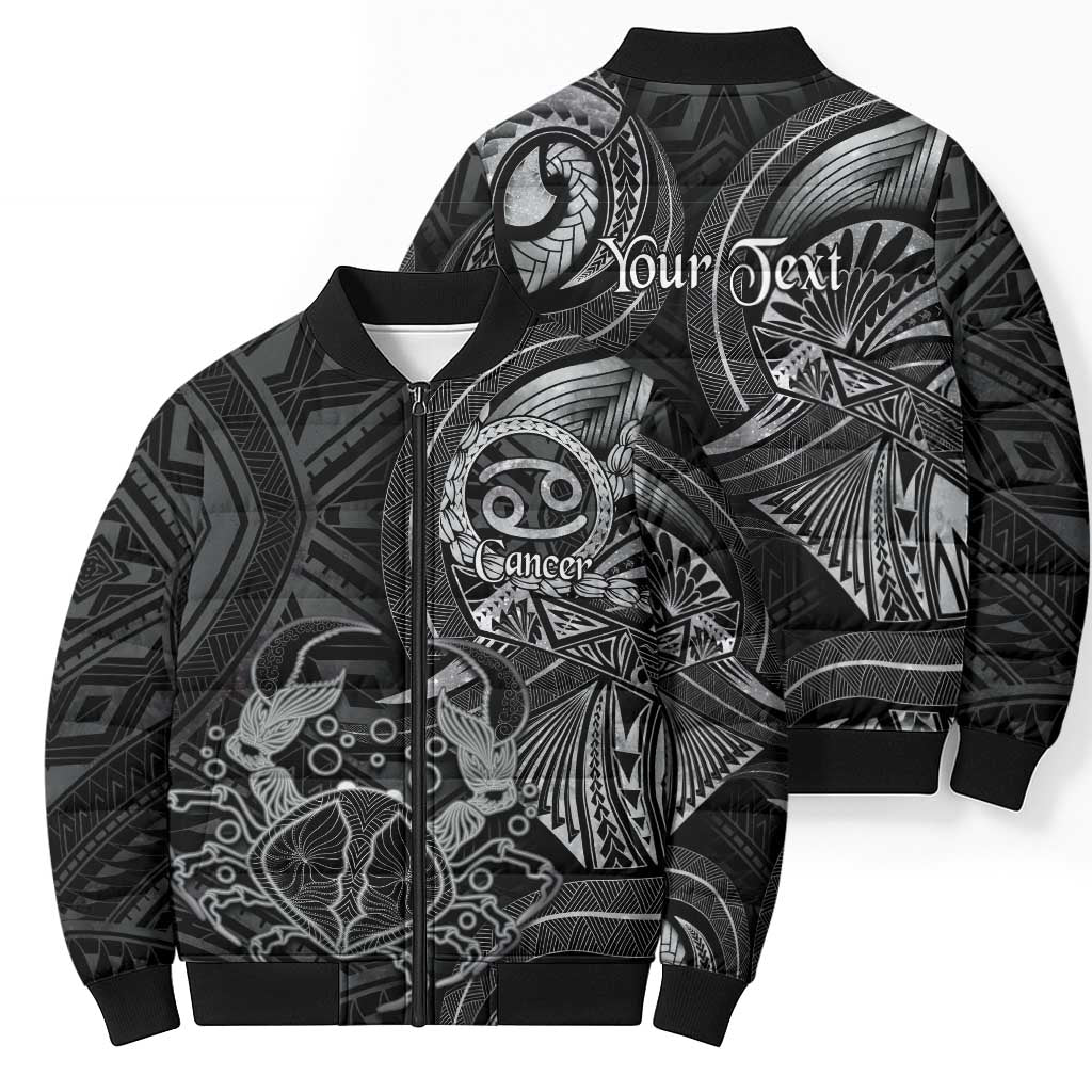 Personalised Polynesia Zodiac Cancer Bomber Puffer Jacket Galaxy Polynesian Pattern Chest Tattoo Style