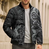 Personalised Polynesia Zodiac Cancer Bomber Puffer Jacket Galaxy Polynesian Pattern Chest Tattoo Style