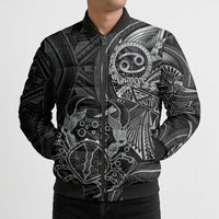 Personalised Polynesia Zodiac Cancer Bomber Puffer Jacket Galaxy Polynesian Pattern Chest Tattoo Style