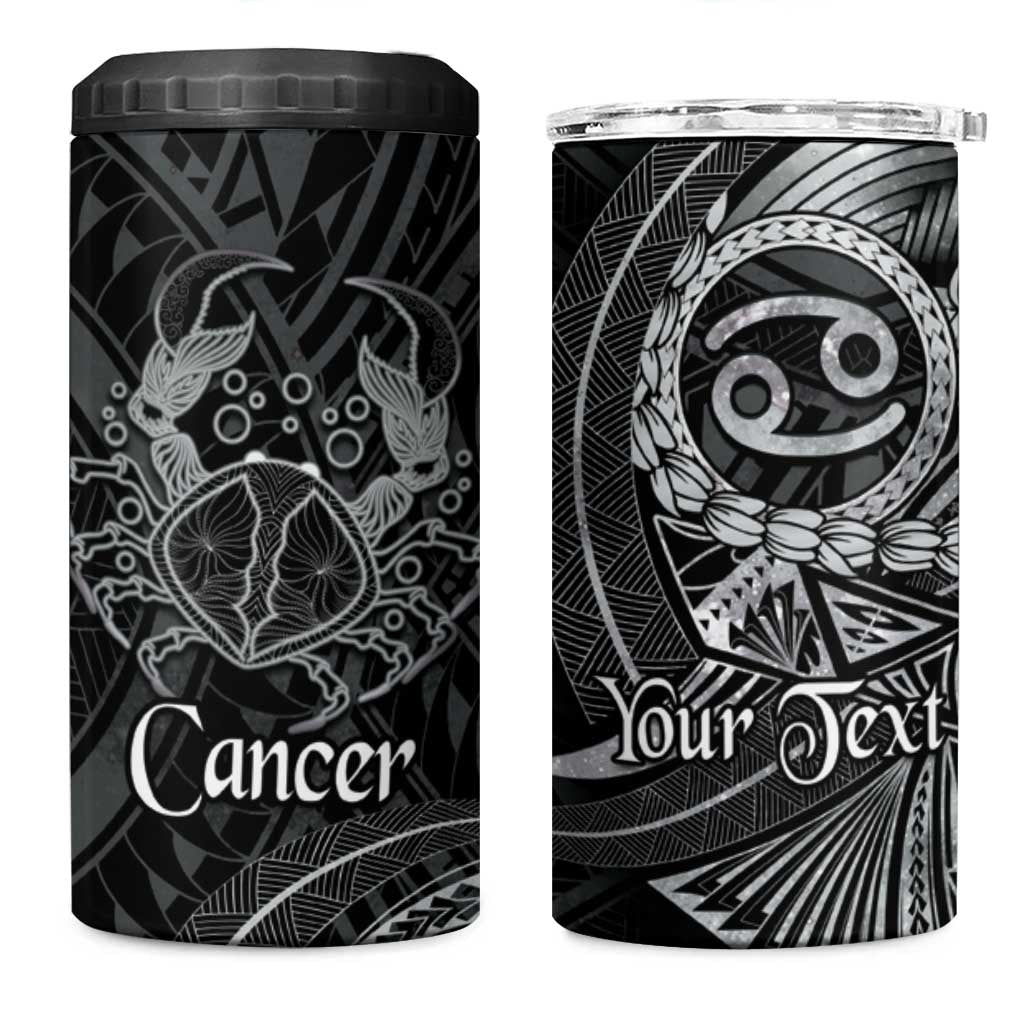Personalised Polynesia Zodiac Cancer 4 in 1 Can Cooler Tumbler Galaxy Polynesian Pattern Chest Tattoo Style LT14 One Size: 16 oz Black - Polynesian Pride