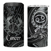 Personalised Polynesia Zodiac Cancer 4 in 1 Can Cooler Tumbler Galaxy Polynesian Pattern Chest Tattoo Style LT14 One Size: 16 oz Black - Polynesian Pride