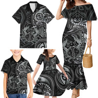 Personalised Polynesia Zodiac Cancer Family Matching Mermaid Dress and Hawaiian Shirt Galaxy Polynesian Pattern Chest Tattoo Style LT14 - Polynesian Pride