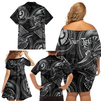 Personalised Polynesia Zodiac Cancer Family Matching Off Shoulder Short Dress and Hawaiian Shirt Galaxy Polynesian Pattern Chest Tattoo Style LT14 - Polynesian Pride