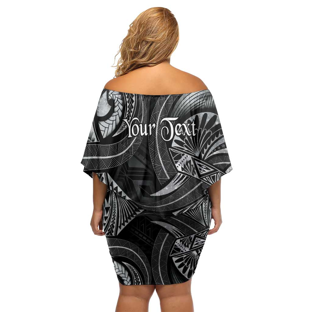 Personalised Polynesia Zodiac Cancer Family Matching Off Shoulder Short Dress and Hawaiian Shirt Galaxy Polynesian Pattern Chest Tattoo Style LT14 - Polynesian Pride