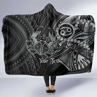 Personalised Polynesia Zodiac Cancer Hooded Blanket Galaxy Polynesian Pattern Chest Tattoo Style