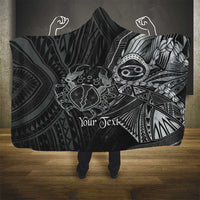 Personalised Polynesia Zodiac Cancer Hooded Blanket Galaxy Polynesian Pattern Chest Tattoo Style