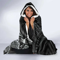 Personalised Polynesia Zodiac Cancer Hooded Blanket Galaxy Polynesian Pattern Chest Tattoo Style