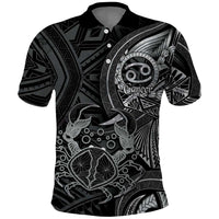 Personalised Polynesia Zodiac Cancer Polo Shirt Galaxy Polynesian Pattern Chest Tattoo Style